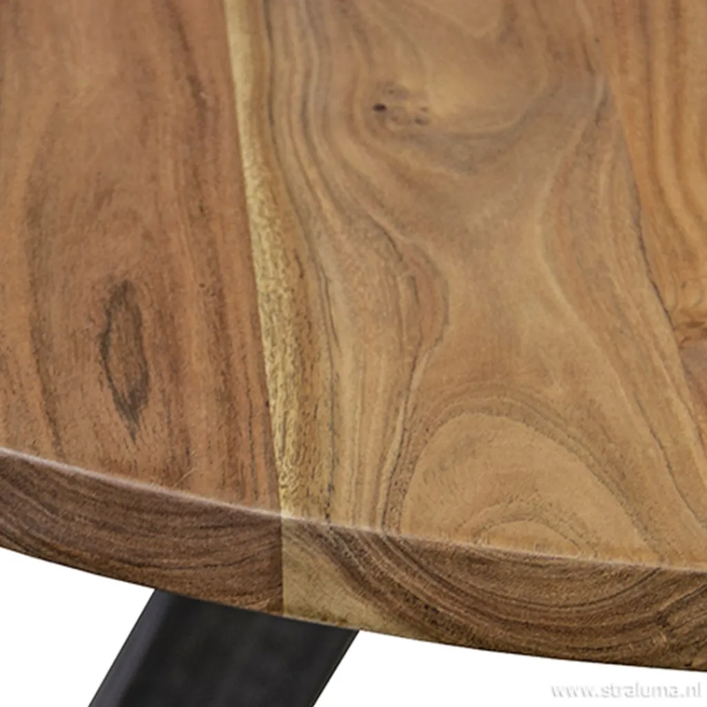 Straluma Eettafel Acaciahout 3-poot zwart Ø120> Eettafels