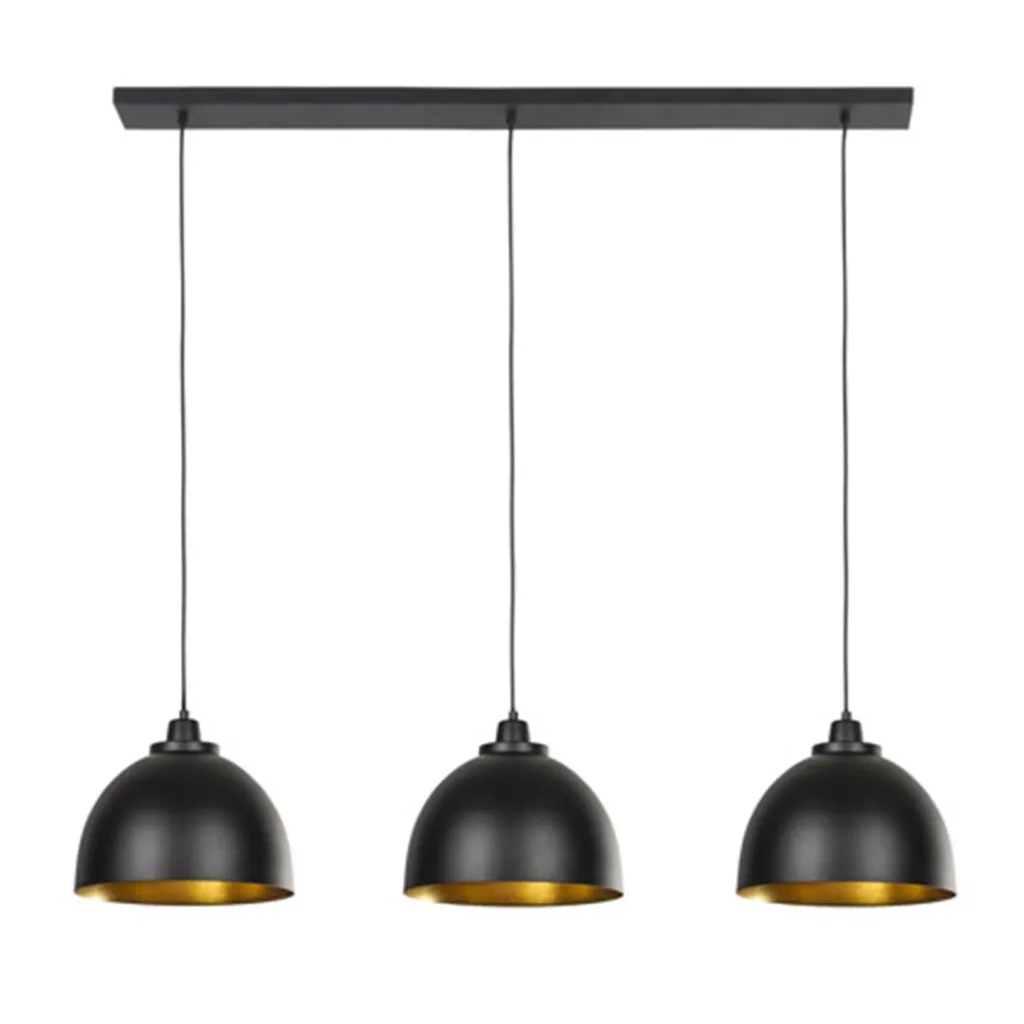 Straluma Eettafel hanglamp Kylie 3- lichts zwart-goud> Eettafellampen|Light and Living