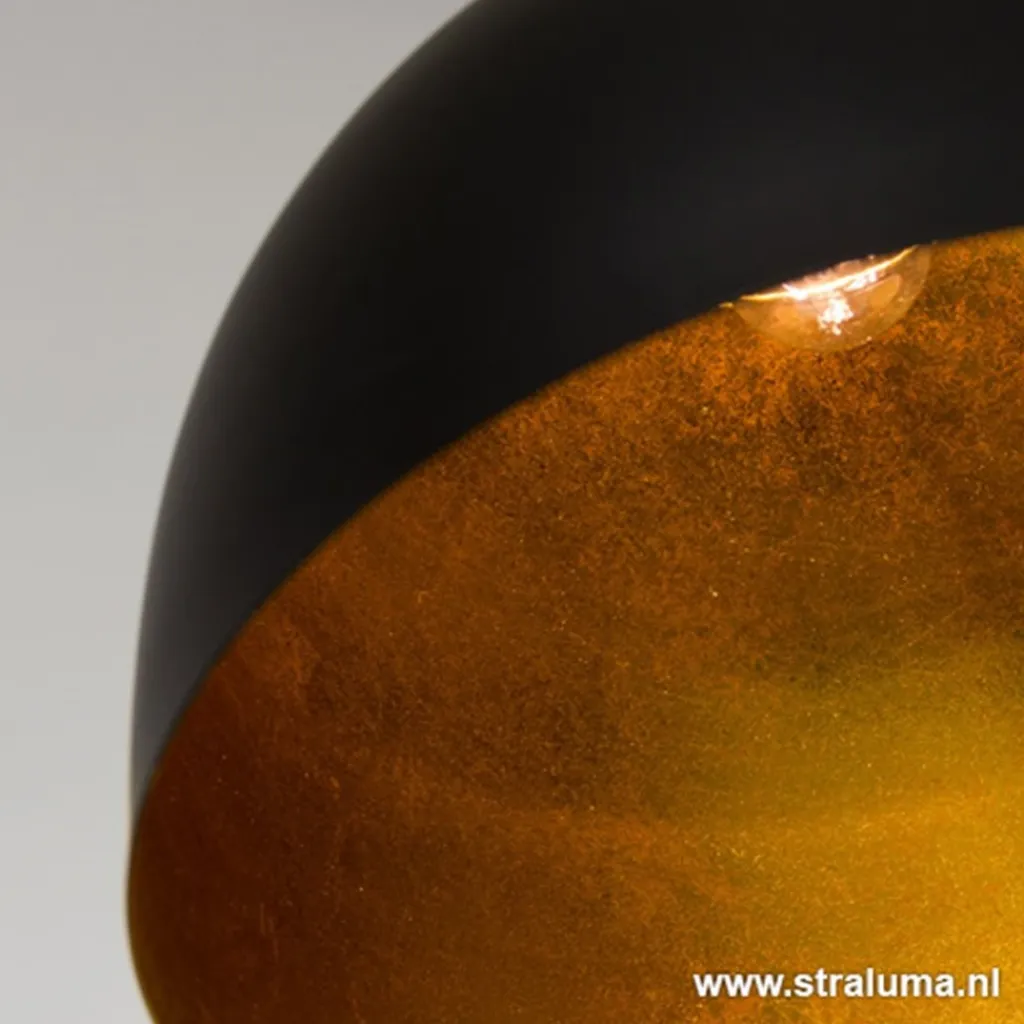 Straluma Eettafel hanglamp Kylie 3- lichts zwart-goud> Eettafellampen|Light and Living