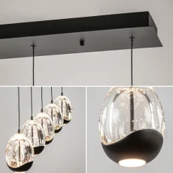 Straluma Eettafelhanglamp Clear Egg met zwart inclusief LED></noscript> Hanglampen|Eettafellampen