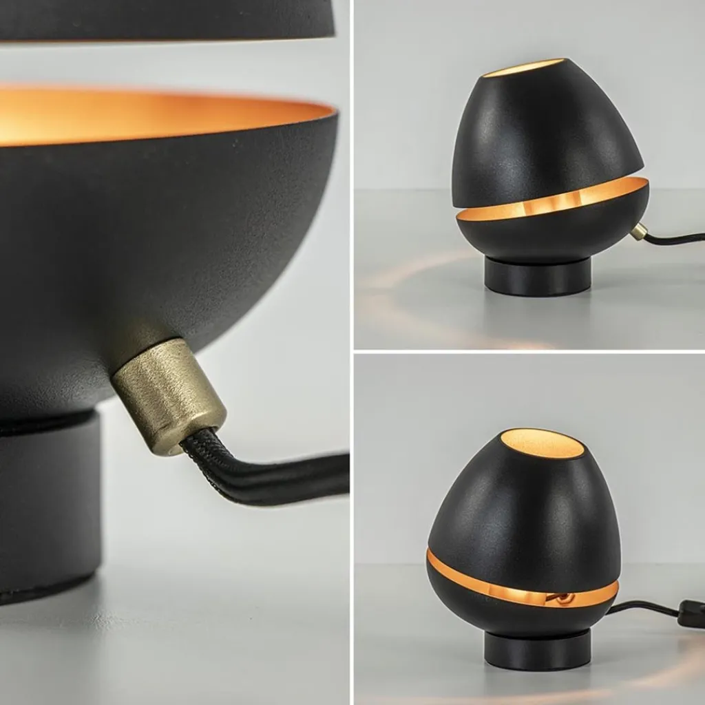 Straluma Elegante tafellamp mat zwart met goud accent> Tafellampen|Retro Verlichting