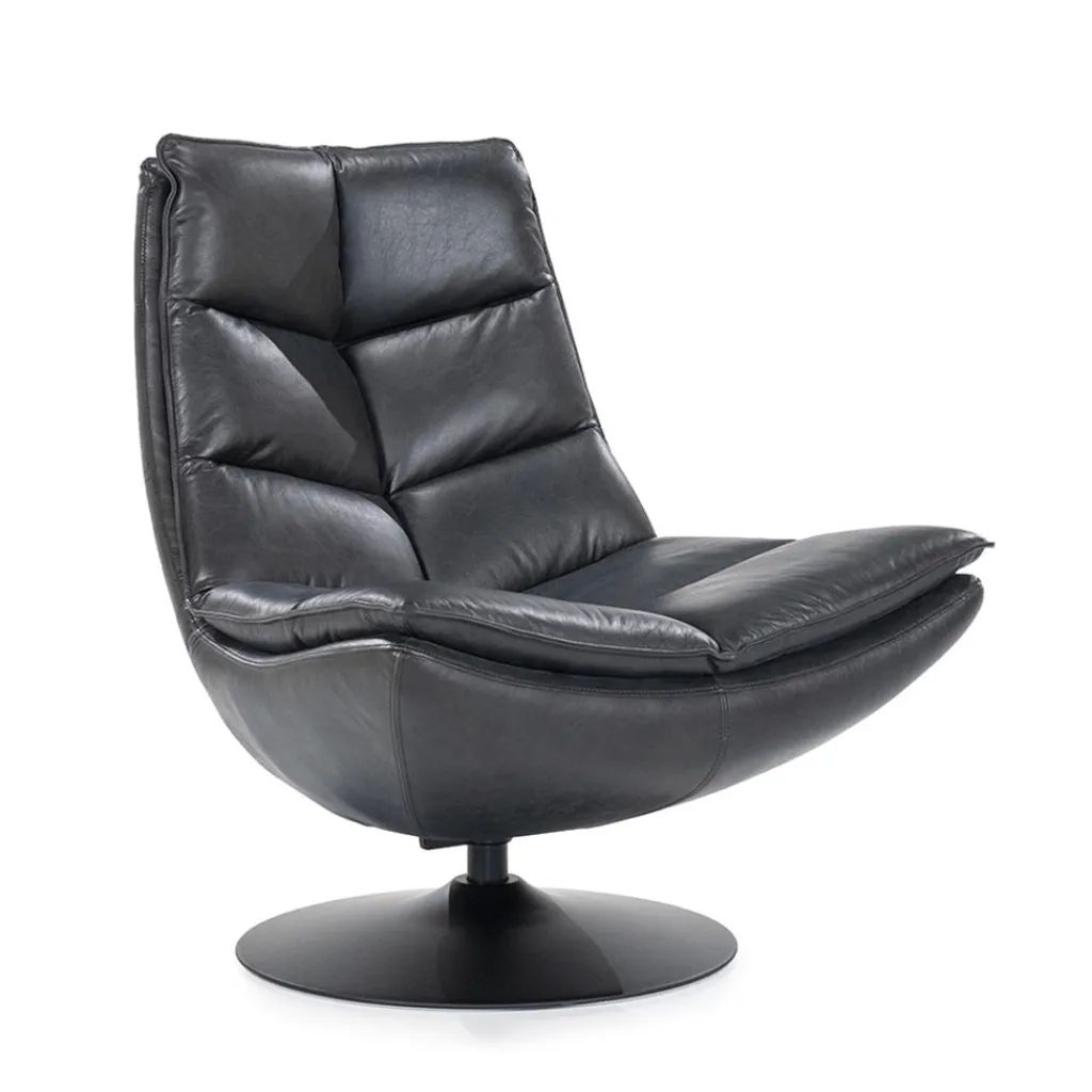Straluma Fauteuil Sven leder - zwart> Fauteuils