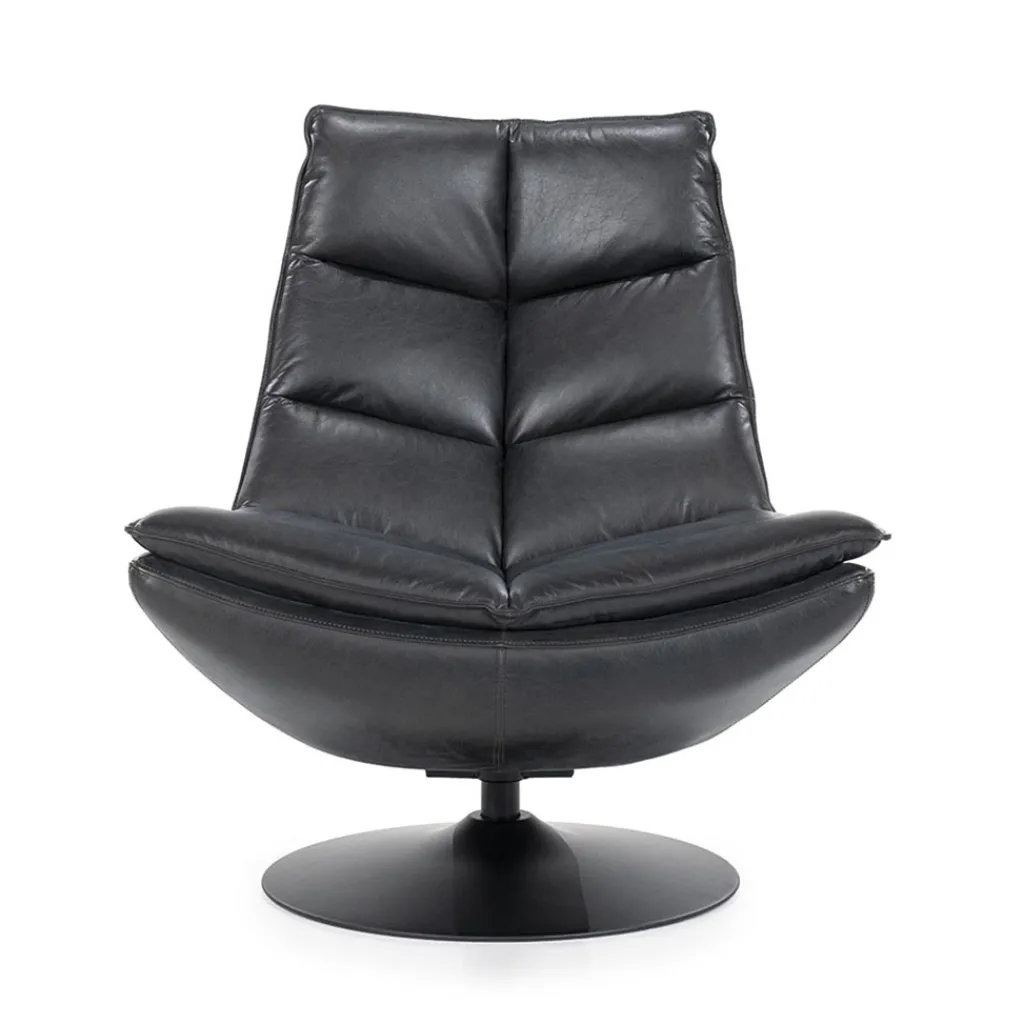 Straluma Fauteuil Sven leder - zwart> Fauteuils