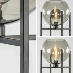 Straluma Frame vloerlamp mat zwart met smoke glazen bol></noscript> Woonkamerlampen|Vloerlampen