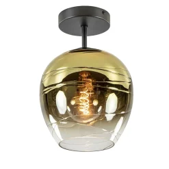 Straluma Glazen plafondlamp gold gradient met zwart> Keukenverlichting|Plafondlampen
