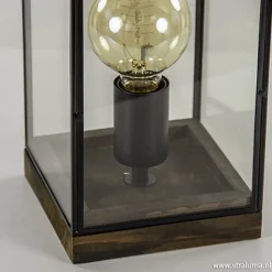 Straluma Glazen tafellamp Askjer hout met zwart></noscript> Light and Living|Woonkamerlampen