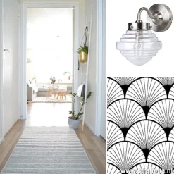 Straluma Glazen wandlamp met staal Deco></noscript> Woonkamerlampen|Slaapkamerlampen