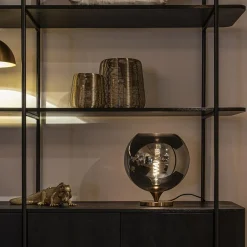 Straluma Globe tafellamp smoke/titanium met gouden voet></noscript> Tafellampen|Luxe Verlichting