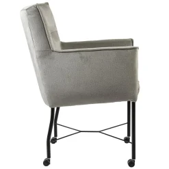 Straluma Grijs/beige eetkamerstoel met wieltjes gr 2></noscript> Eetkamerstoelen