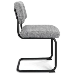 Straluma Grijze eetkamerstoel met zwart frame></noscript> Eetkamerstoelen