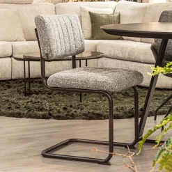 Straluma Grijze eetkamerstoel met zwart frame></noscript> Eetkamerstoelen