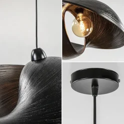 Straluma Grote bamboe hanglamp shell zwart><noscript><img width=