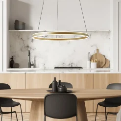 Straluma Grote design hanglamp LED gouden ring></noscript> Hanglampen|Eettafellampen