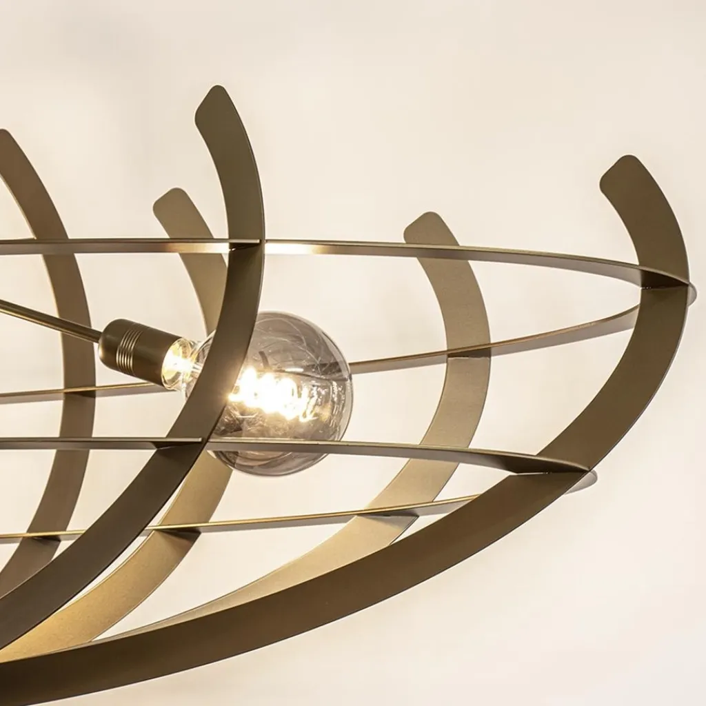 Straluma Grote design hanglamp ovaal oud messing> Eettafellampen|Videverlichting