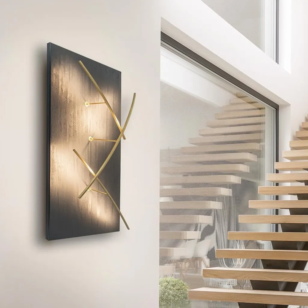 Straluma Grote design wandlamp met gouden kapjes> Plafondlampen|Wandlampen