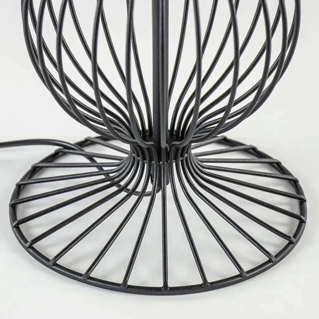 Straluma Grote draad tafellamp met zwarte kap> Tafellampen|Draadlampen