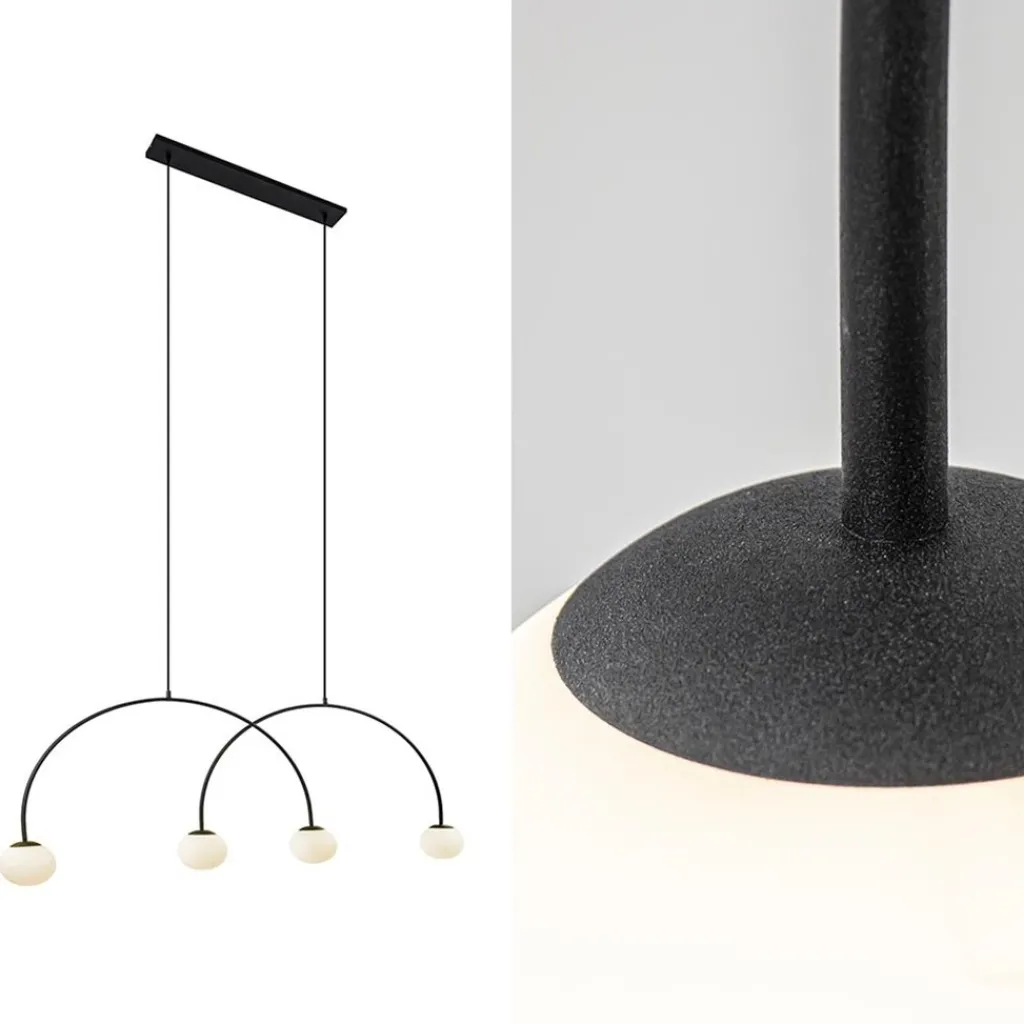 Straluma Grote hanglamp bogen met wit glas> Eettafellampen|Keukenverlichting