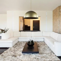 Straluma Grote hanglamp koepel mat goud met zwart 70 cm><noscript><img width=