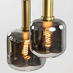 Straluma Grote hanglamp Lekar 5-lichts antiek brons met smoke glas><noscript><img width=