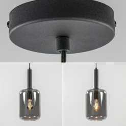 Straluma Grote hanglamp Lekar zwart met smoke glas></noscript> Hanglampen|Light and Living