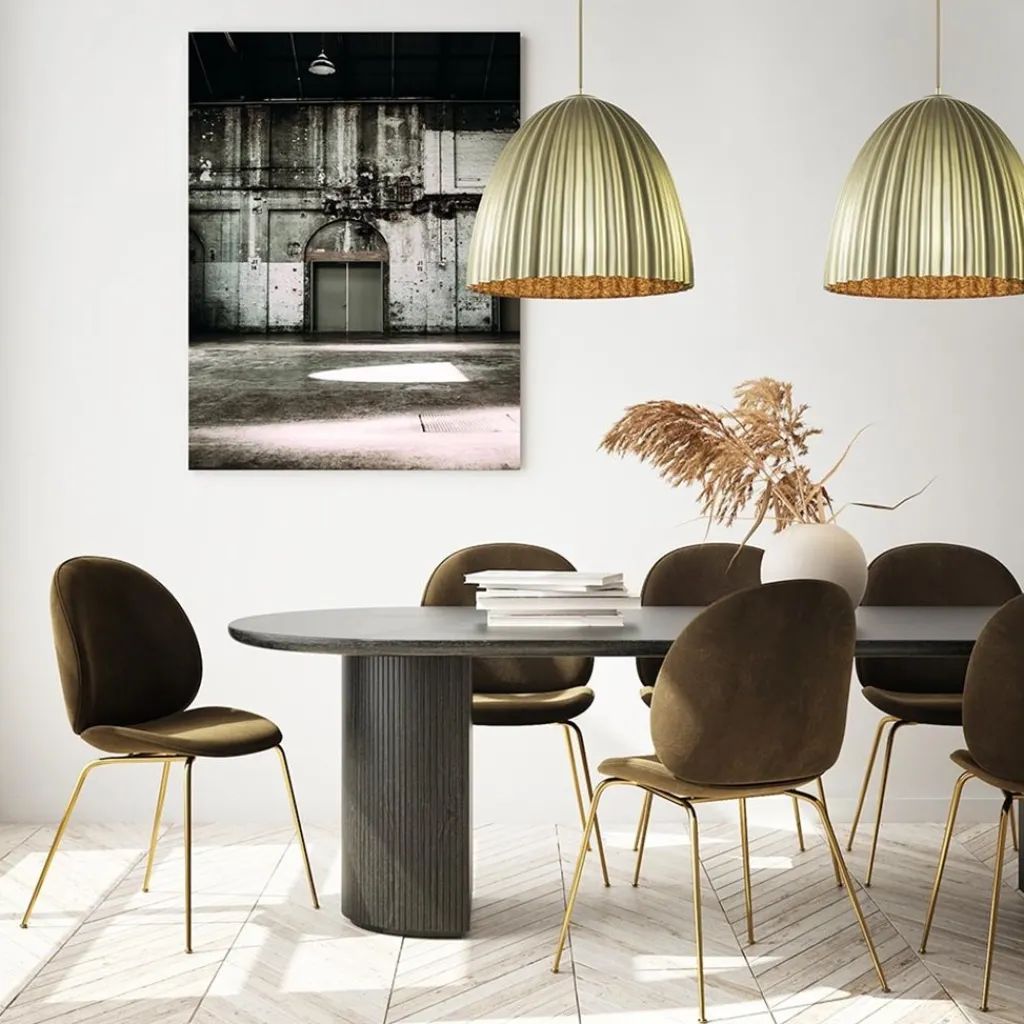 Straluma Grote hanglamp mat goud met relief 50 cm> Hanglampen|Design Verlichting