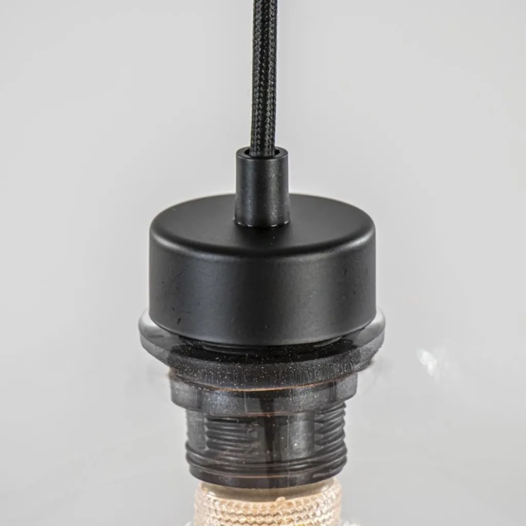 Straluma Grote hanglamp zwart 11- lichts multipendel helder glas> Eettafellampen|Pendel Lampen