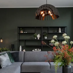 Straluma Grote koepel hanglamp Dome mat zwart metaal><noscript><img width=