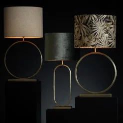 Straluma Grote lampvoet Liva licht goud exclusief kap></noscript> Tafellampen|Lampenvoeten