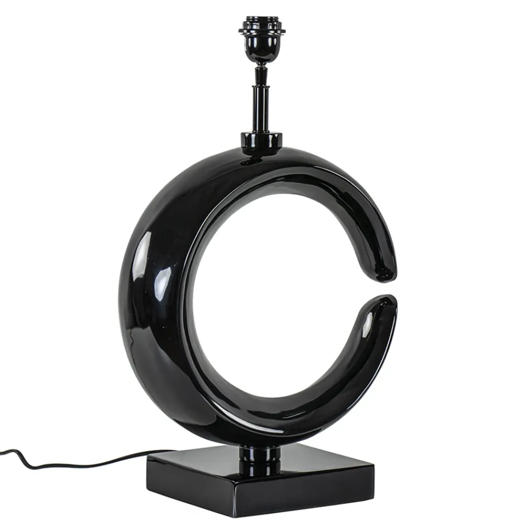 Straluma Grote lampvoet Maan shiny zwart> Tafellampen|Lampenvoeten