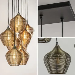 Straluma Grote landelijke hanglamp 10-lichts antiek brons Alvaro></noscript> Eettafellampen|Light and Living