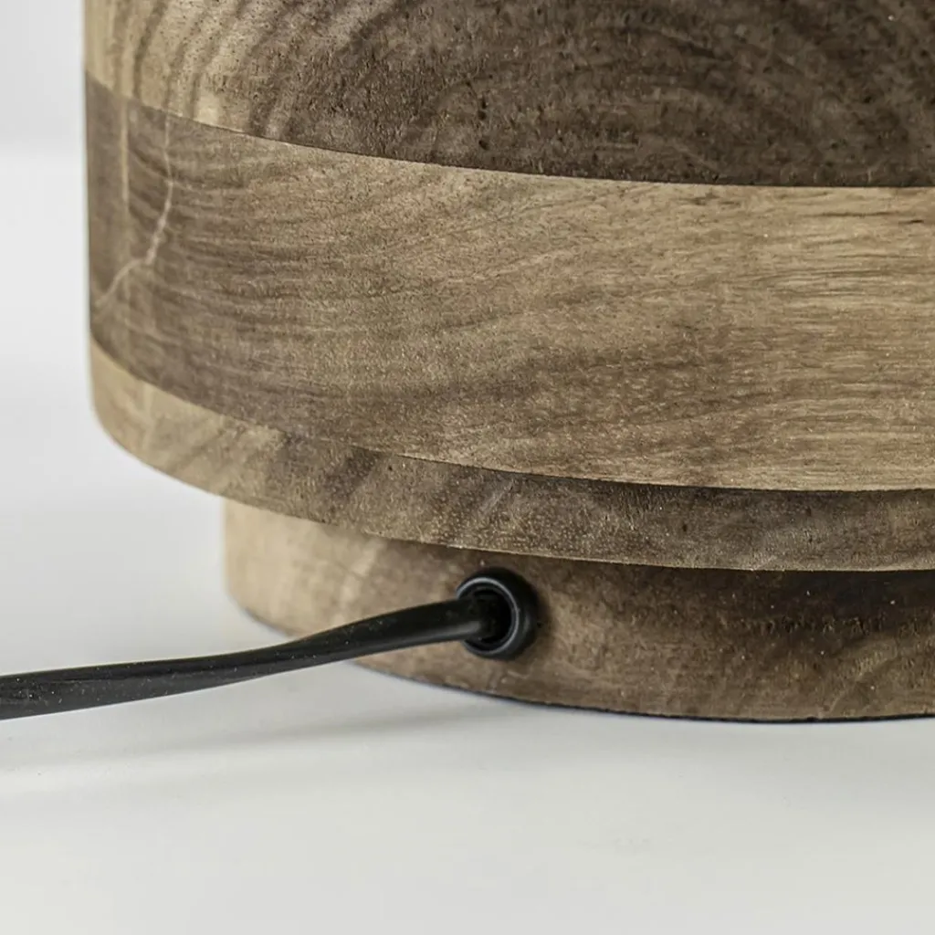 Straluma Grote landelijke lampvoet Pasco donker hout excl. kap> Light and Living|Schemerlampen