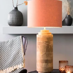 Straluma Grote landelijke lampvoet Pasco donker hout excl. kap><noscript><img width=