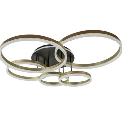 Straluma Grote LED Plafondlamp goud/zwart 3-standen dimbaar> Plafondlampen|LED Plafondlampen