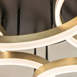 Straluma Grote LED Plafondlamp goud/zwart 3-standen dimbaar></noscript> Plafondlampen|LED Plafondlampen