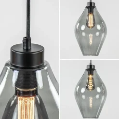 Straluma Grote 8-lichts multipendel hanglamp smoke glas ruit></noscript> Eettafellampen|Pendel Lampen