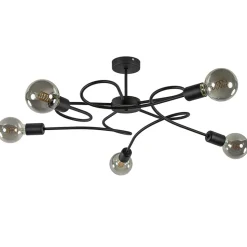 Straluma Grote 5-lichts plafondlamp zwart exclusief lichtbronnen> Woonkamerlampen|Slaapkamerlampen