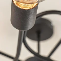 Straluma Grote 5-lichts plafondlamp zwart exclusief lichtbronnen></noscript> Woonkamerlampen|Slaapkamerlampen