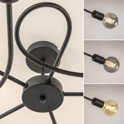 Straluma Grote 5-lichts plafondlamp zwart exclusief lichtbronnen></noscript> Woonkamerlampen|Slaapkamerlampen