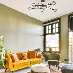 Straluma Grote 5-lichts plafondlamp zwart exclusief lichtbronnen></noscript> Woonkamerlampen|Slaapkamerlampen