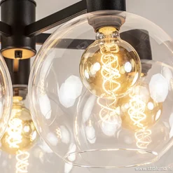Straluma Grote 5-lichts plafondlamp helder glas> Slaapkamerlampen|Eetkamerverlichting