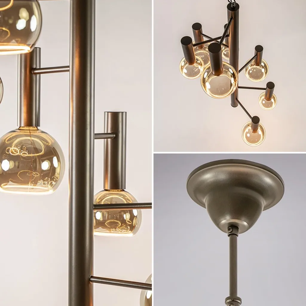 Straluma Grote 7-lichts Vide hanglamp brons> Hanglampen|Videverlichting