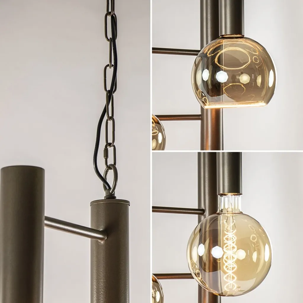 Straluma Grote 7-lichts Vide hanglamp brons> Hanglampen|Videverlichting