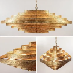 Straluma Grote metalen hanglamp ovaal brons><noscript><img width=