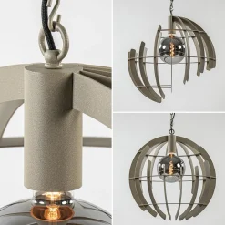 Straluma Grote metalen hanglamp Terra quartz 60 cm><noscript><img width=