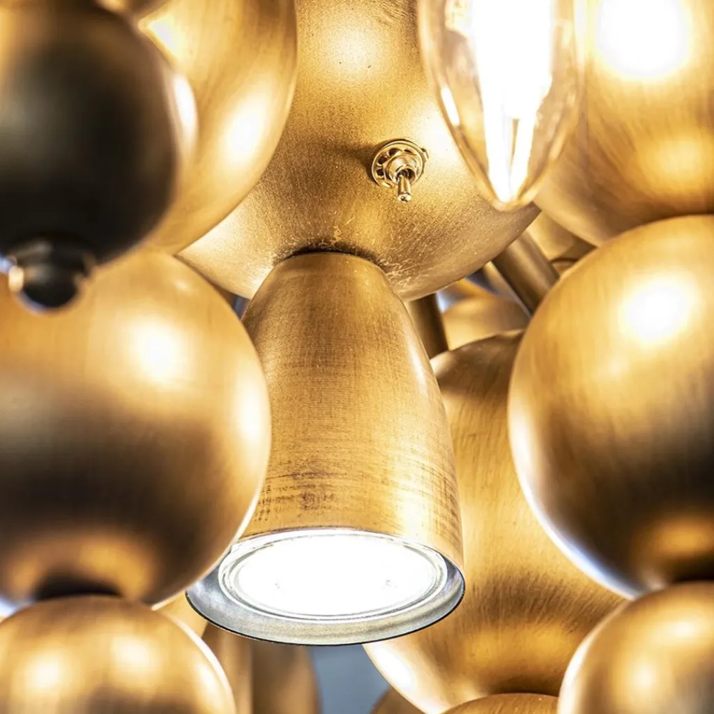 Straluma Grote ovale hanglamp Blow mat brass> Eettafellampen|Videverlichting