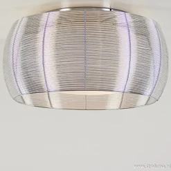 Straluma Grote plafonnière zilver met chroom 50> Woonkamerlampen|Slaapkamerlampen