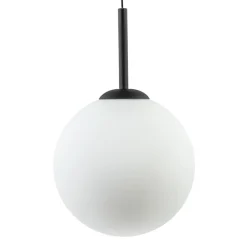 Straluma Grote retro hanglamp opaal glas met zwart> Woonkamerlampen|Slaapkamerlampen