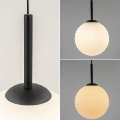 Straluma Grote retro hanglamp opaal glas met zwart></noscript> Woonkamerlampen|Slaapkamerlampen