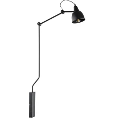 Straluma Grote retro wandlamp met zwarte kap verstelbaar> Wandlampen|Industriële Verlichting