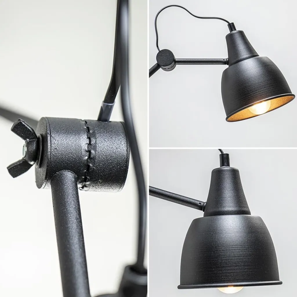 Straluma Grote retro wandlamp met zwarte kap verstelbaar> Wandlampen|Industriële Verlichting